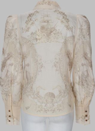 Zimmermann Printed Ramie Shirt - Beige