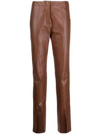 Áeron Elm lambskin trousers - Brown