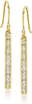 RS Pure by Ross-Simons Lab-Grown Diamond Linear Bar Drop Earrings in 18kt Gold Over Sterling