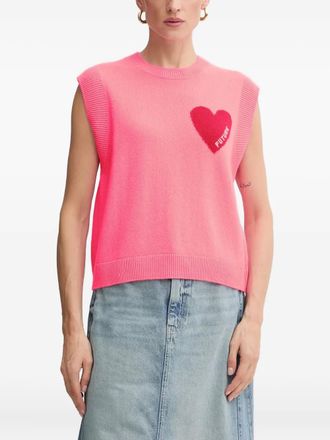 From Future Mouwloze top met hartpatroon - Roze