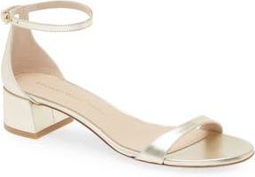 Stuart Weitzman Nudist Block Heel Sandal in Light Gold at Nordstrom Rack, Size 7