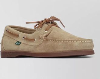 Paraboot suede loafers barth eyelet detail rubber sole