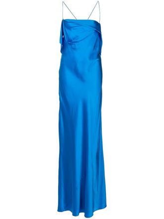 Michelle Mason bias-cut silk gown - women - Silk - 8 - Blue