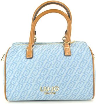 Liu Jo Tassen, Dames, Blauw, ONE Size, Katoen, L. Blauw Print Stof