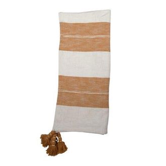 Foreside Home And Garden Orange Striped Handwoven 100% Cotton Accent Throw Blanket 50 x 60 at Nordstrom