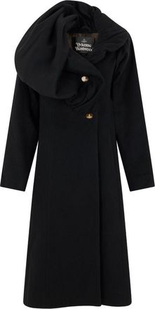 Vivienne Westwood Long Coat with Dramatic Oversized Collar and Tailored Silhouette