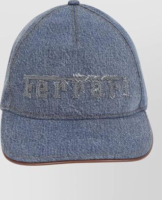 Ferrari denim baseball cap curved brim design