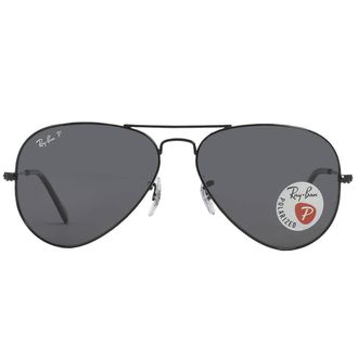 Ray-Ban Aviator Total Black Polarized Black Classic Aviator Sunglasses RB3025 002/48 68