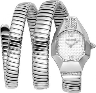 Just Cavalli Womens JC1L397M0015 Ladies Signature Snake Lunara Watch - Silver