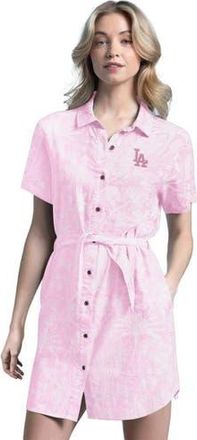 Margaritaville Womens Margaritaville Pink Los Angeles Dodgers Palm Linen Dress at Nordstrom, Size X-Large