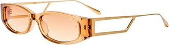 Linda Farrow Susie Zonnebril - unisex - Zonnebrillen - Geel - 55 MM - Accessoires