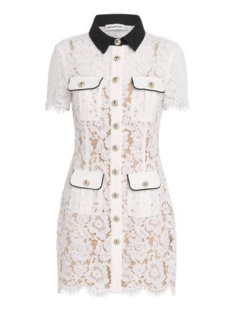 Self Portrait Lace Contrast Collar Mini Dress Size L