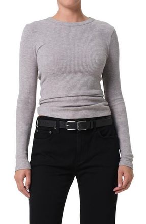 Citizens Of Humanity Bina Rib Crewneck Sweater in Heather Grey at Nordstrom, Size X-Small