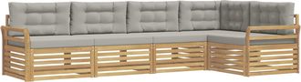 vidaXL Conjunto De Sof&aacute;s De Exterior 5 Uds. Blanco Y Gris Claro Vidaxl