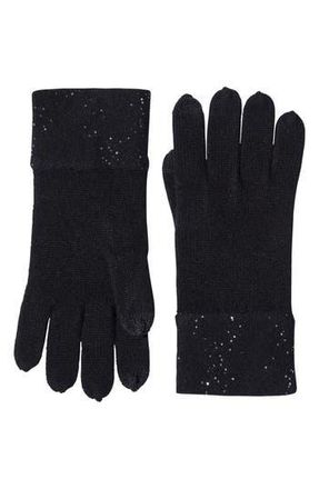 Sofiacashmere Sequin Cashmere Knit Gloves in Black at Nordstrom Rack