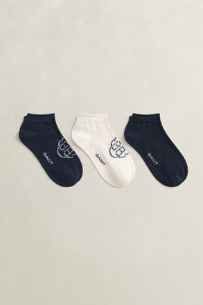 GANT Women 3-Pack Monogram & Solid Ankle Socks (39-41) EVENING BLUE