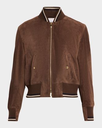 Thom Browne Men & apos;s Browne 65 Suede Bomber Jacket