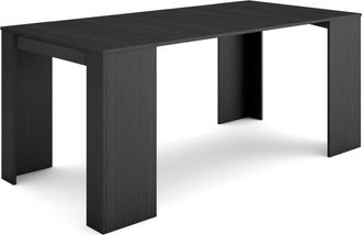 Skraut Home Skraut Home - Mesa Consola Extensible, Mesa Comedor Plegable, 180, Para 8 Comensales, Comedor Y Cocina, Estilo Moderno, Negro