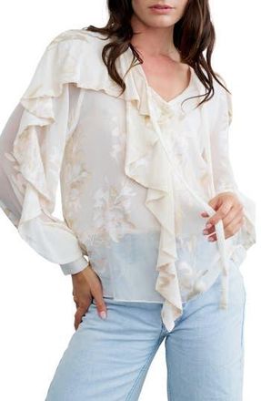 Ciebon Rosa Ruffle Top in Cream at Nordstrom Rack, Size X-Small