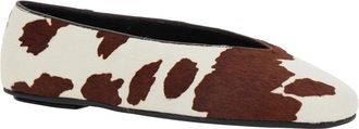 Jeffrey Campbell Womens Brown Ballet Shoes With Animalier Print Cow Ballerina