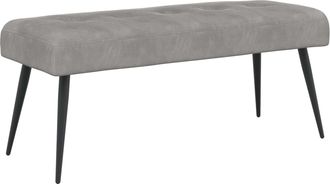 vidaXL Banco Con Tapicer&iacute;a Con Botones Gris Claro 110 X 40 X 46 Cm Vidaxl