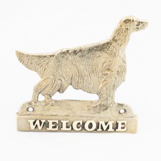 OEM Setter Irland&eacute;s: Letrero Para Puerta Con Perro, Placa De Bienvenida De Lat&oacute;n, Letrero Exclusivo Con La Palabra Welcome De Art-dog