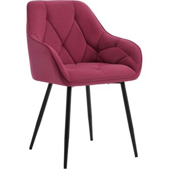 Woltu Set 1 Sedie Moderne da Cucina o Soggiorno in Velluto con Gambe in Metallo Bordeaux