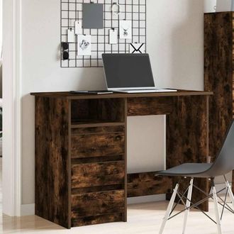 Berkfield Home Decorative Desk Smoked Oak 102x50x75 cm Engineered Wood in Brown | Size: 102 x 50 x 75 cm