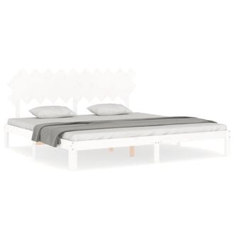 Berkfield Home Bed Frame with Headboard White 200x200 cm Solid Wood