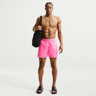 Nike Mens Swim Breaker Essential 5 Brief-Lined Volley Short in Pink | NESSF560-663