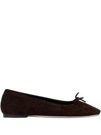 Aeyde bow suede ballet flats - women - Leather/Lamb Skin/Kid Suede - 39 - Brown