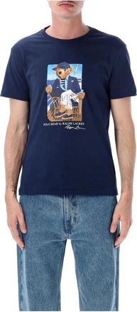 Polo Ralph Lauren Bear Tee - Heren - T-shirts - Blauw - S - Katoen - Tops
