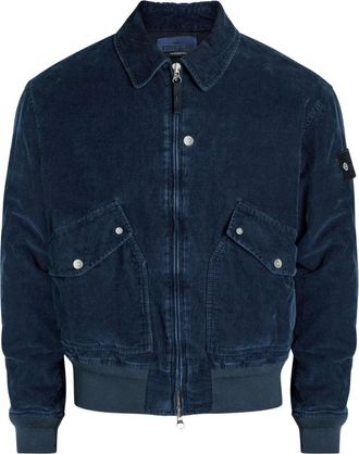 Stone Island Giacca a coste con zip - Blu