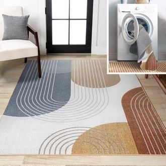 Jonathan Y Designs Arches Contemporary Minimalist Machine-Washable Area Rug in Multi at Nordstrom, Size 3Ft 0In X 5Ft 0In