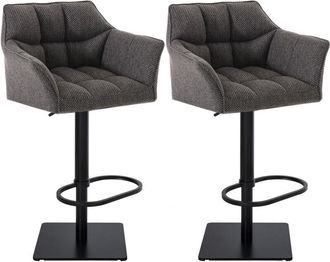 Clp Clp - Lote De 2 Taburetes De Bar Damaso Funda De Tela Negro Gris Titanio