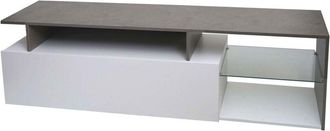 Hhg Mobile da salotto porta tv design moderno 639 47x170x40cm colore grigio e bianco