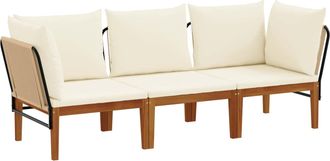 vidaXL 3 Uds. Madera De Acacia S&oacute;lida Y Cuerda Natural Vidaxl