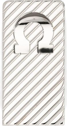 Ferragamo Gancini-logo Striped Tie Clip
