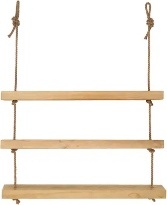 Hannun Estantería colgante de madera maciza color olivo 3 baldas 100 cm