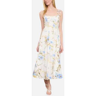 Blu Pepper Floral Print Sleeveless Maxi Dress in Ivory Multi at Nordstrom, Size Medium