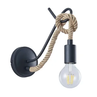Lucande L&aacute;mpara De Pared ropina En Negro Metal - Lucande