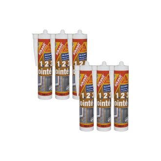 Sika Juego De 6 Selladores De Silicona Para La Construcci&oacute;n Sika Sikasil - Transparente - 300ml