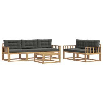 vidaXL Conjunto De Sof&aacute;s De Exterior 6 Pcs Blanco Y Antracita Vidaxl