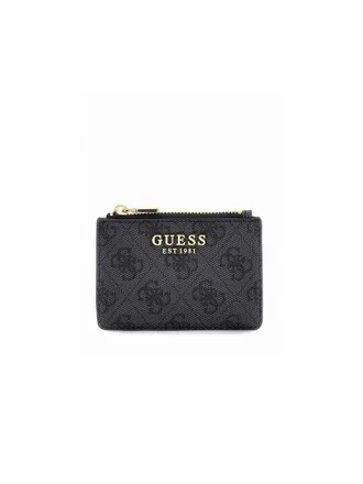 Guess Womens Card Holder Coal Logo Polyurethane Bags - Card-Holders