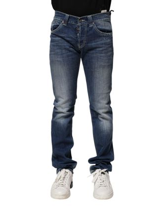 Dondup Blauw Gewassen Skinny Fit Casual Heren Denim Jeans