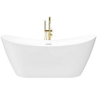 Rea Ba&ntilde;era De Pie Rea Ferrano Slim 170 White With Brushed Copper Plug Cap