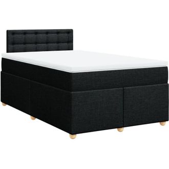 vidaXL Cama Box Spring Con Colch&oacute;n Tela Negro 120x200 Cm Vidaxl