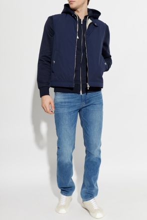 Eleventy Insulated Vest With A Stand-up Collar, Mens, Navy Blue