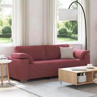 vidaXL vidaXL Divano Rosso Vino 219 x 77 x 82 cm Tessuto