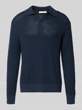 Selected Relaxed Fit Strickpullover aus reiner Baumwolle Modell DERECK in Marine, Gr&ouml;&szlig;e XXL